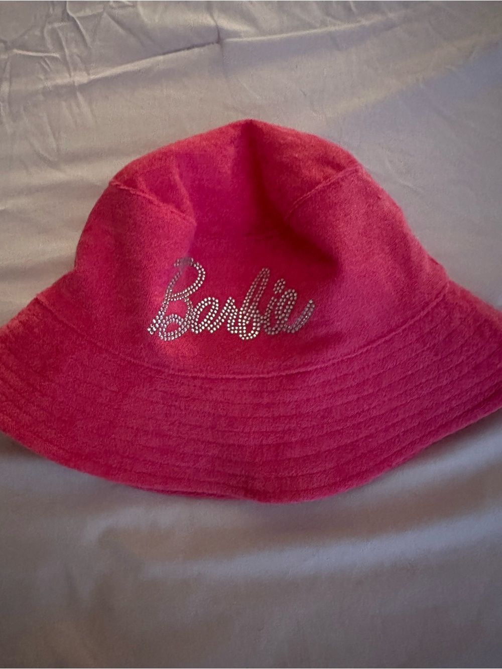 Barbie Pink Rhinestone Logo Bucket Hat for Kids